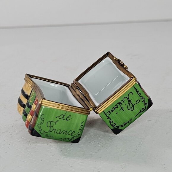 Limoges Multicolor Book Stack Trinket Box - Picture 6 of 8